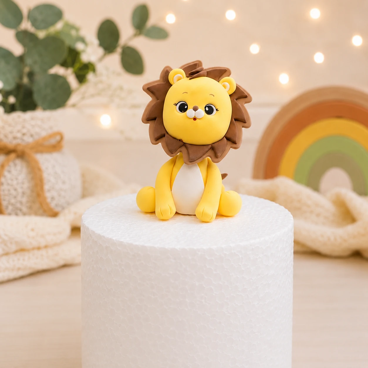 Handmade Lion Cake Topper – Cute Safari Animal Figurine