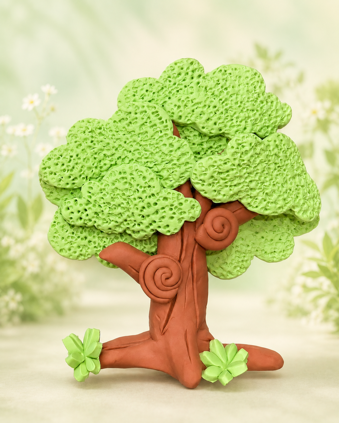 Handmade Woodland Tree Cake Topper – Forest Tree Figurine