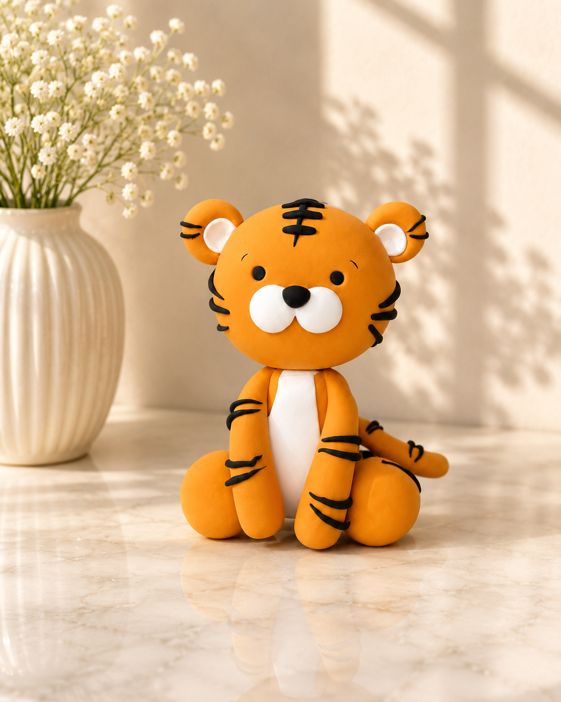 Handmade Baby Tiger Cake Topper – Cute Safari Jungle Animal Figurine