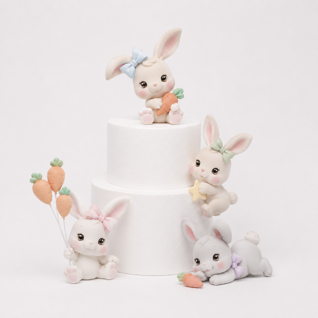 Carrot Garden Bunny Family Topper