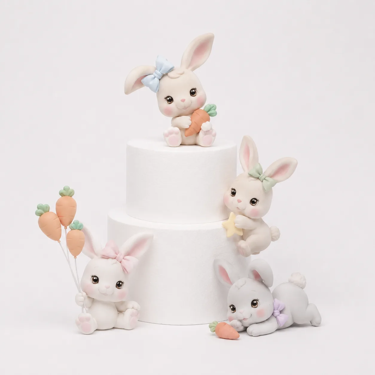 Carrot Garden Bunny Family Topper