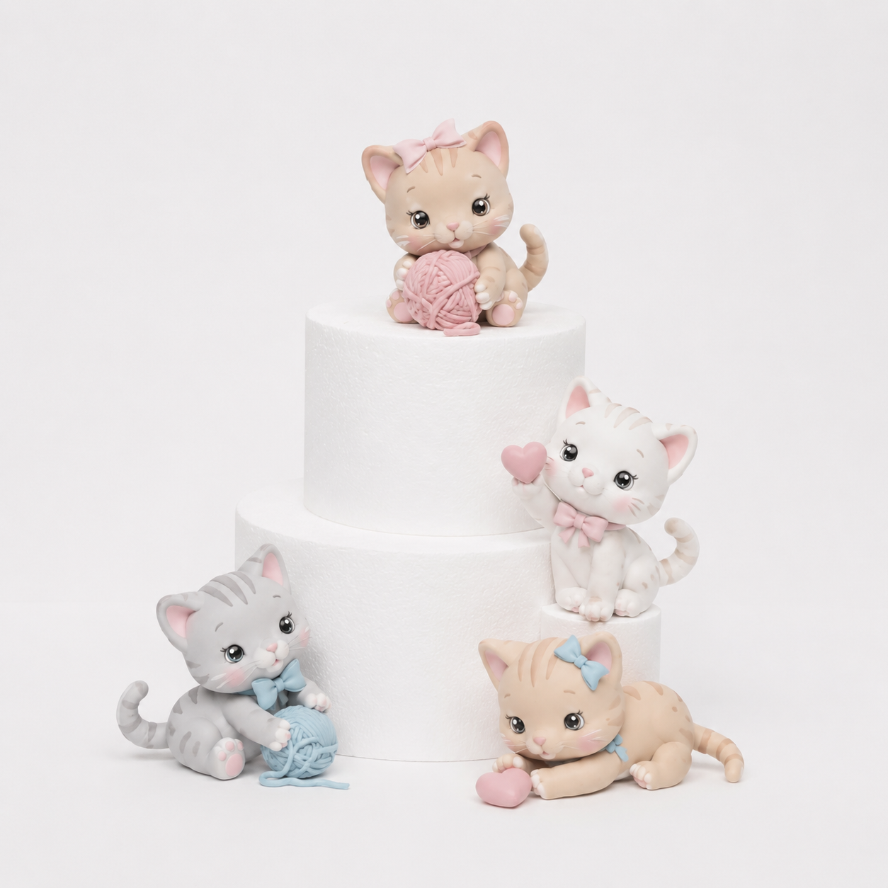 Yarn Ball Kitten Family Topper