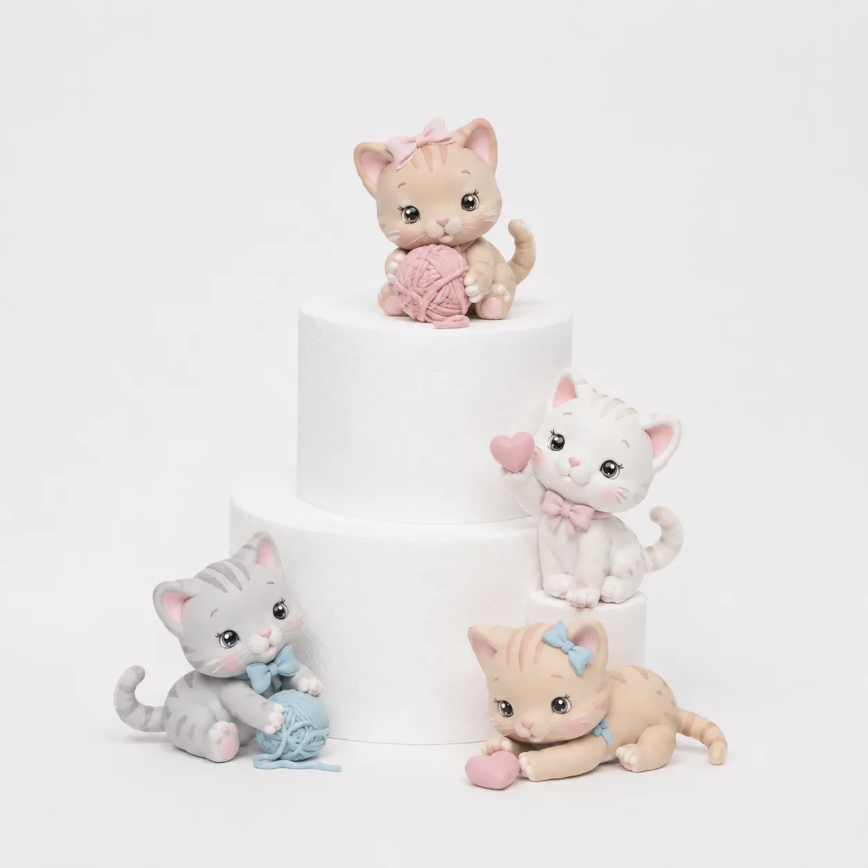 Yarn Ball Kitten Family Topper