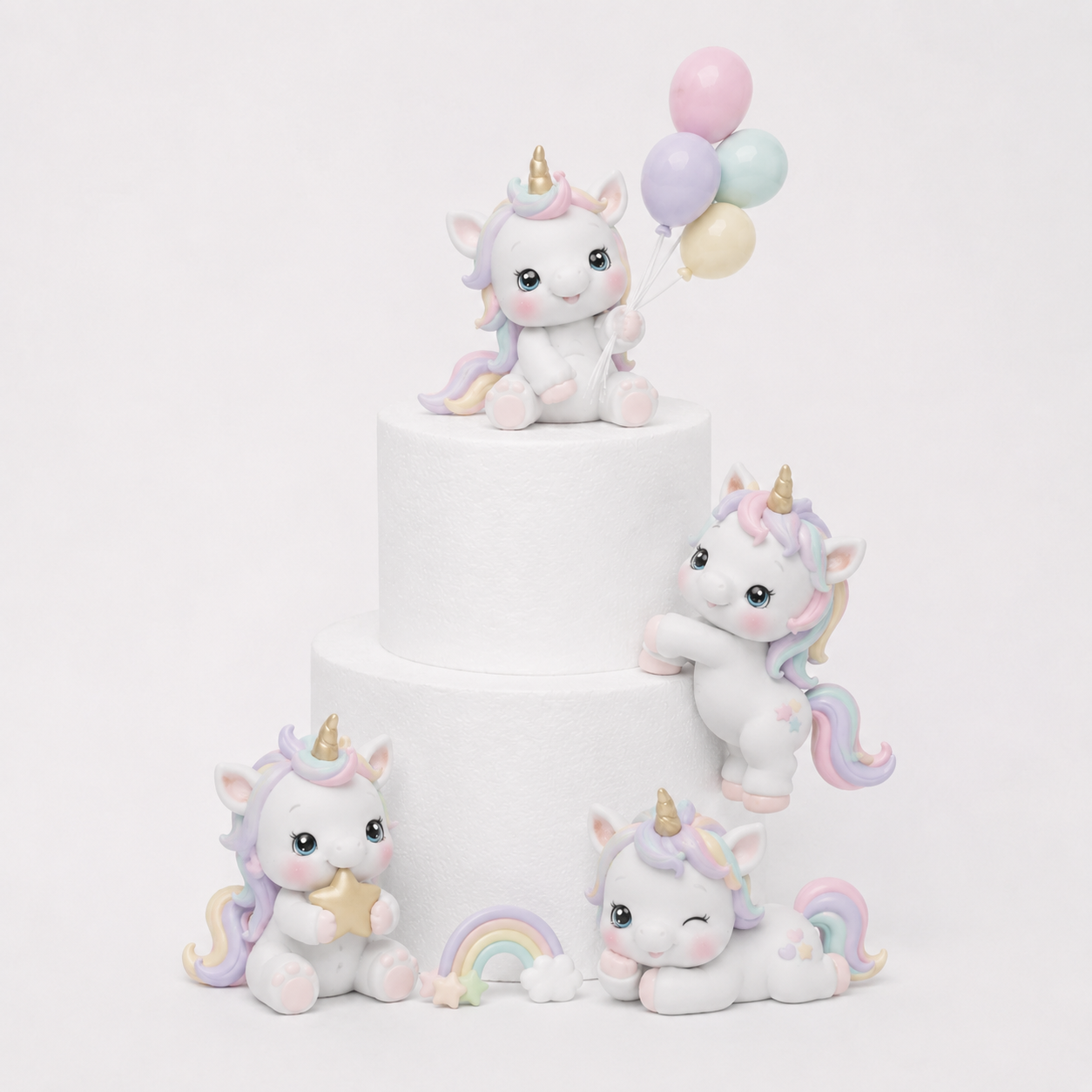Rainbow Dreams Unicorn Family Topper