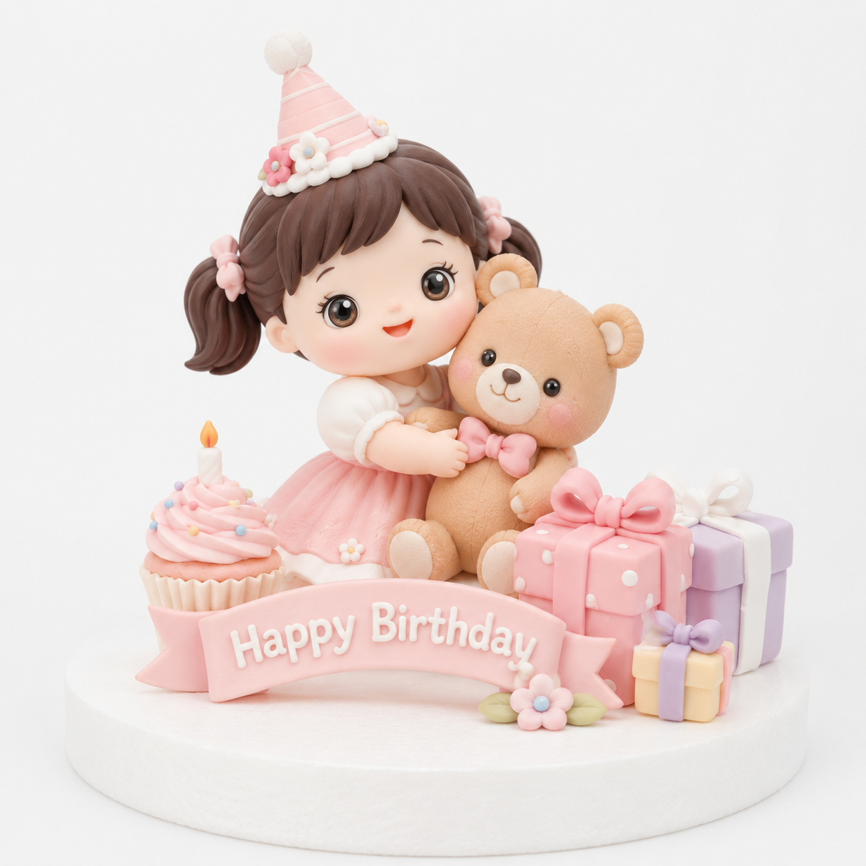 Birthday Girl With Teddy Bear