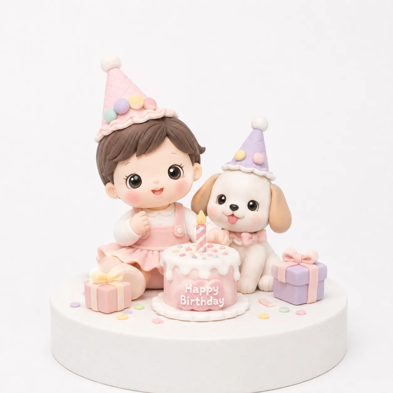 Birthday Girl With Puppy