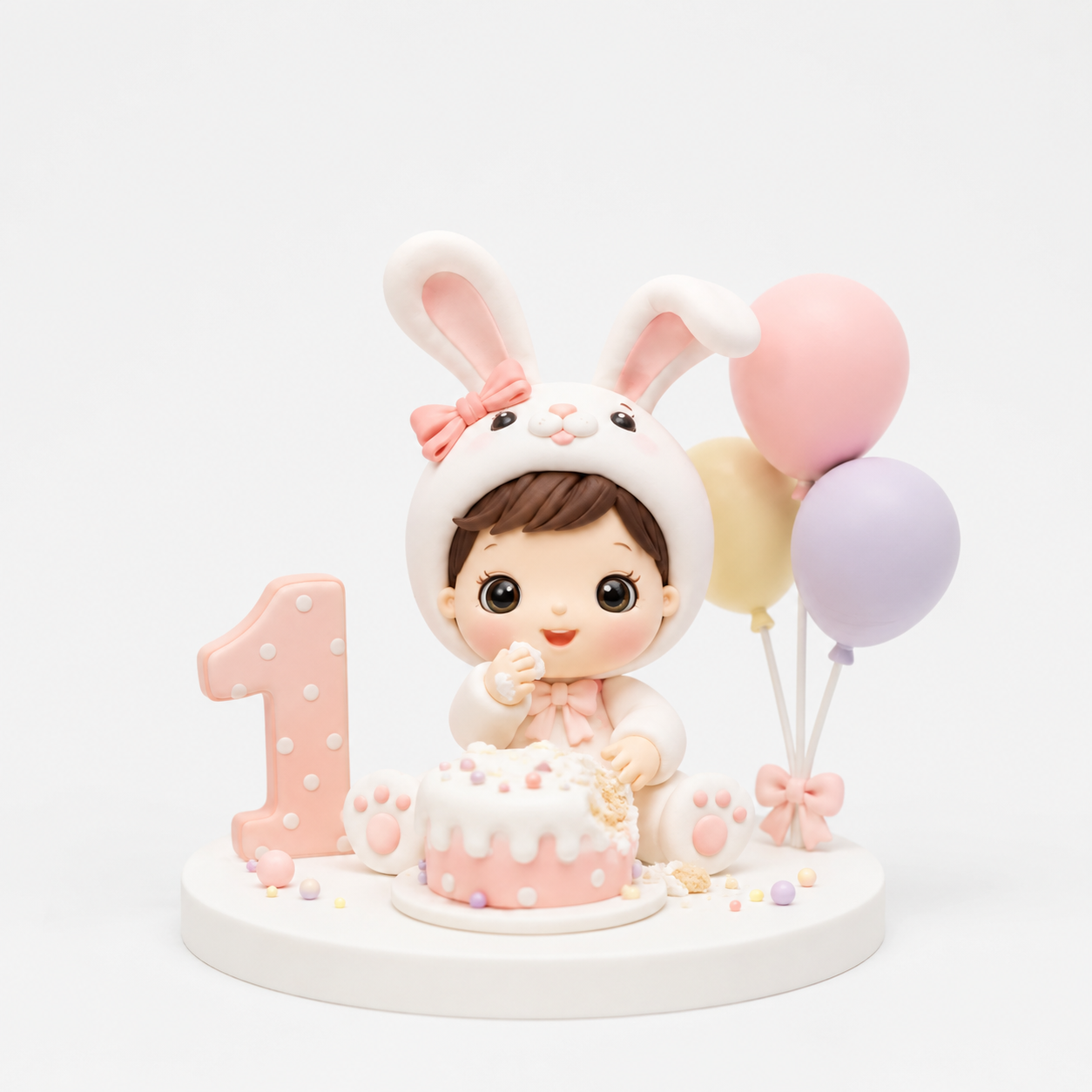 Bunny First Birthday Cake Smash