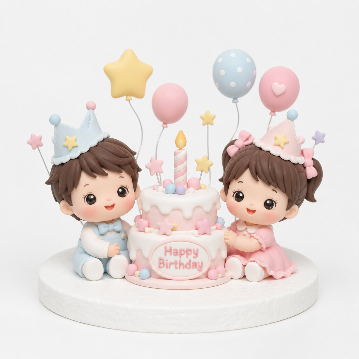 Twins Birthday Cake Celebration
