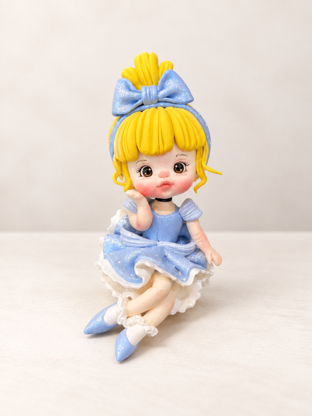 Ballerina Girl Figurine Handmade Clay Cake Topper
