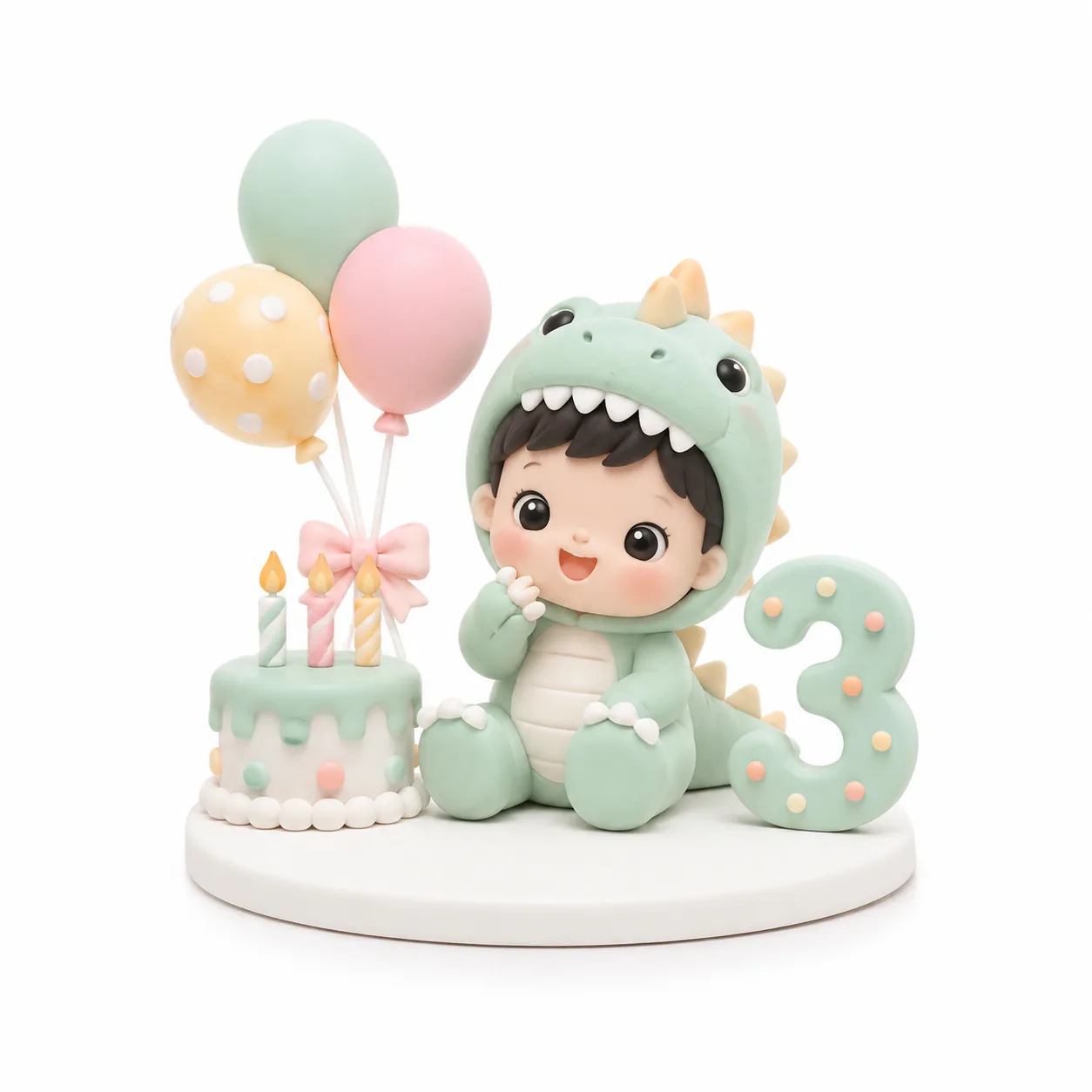 Dino Costume 3rd Birthday Topper