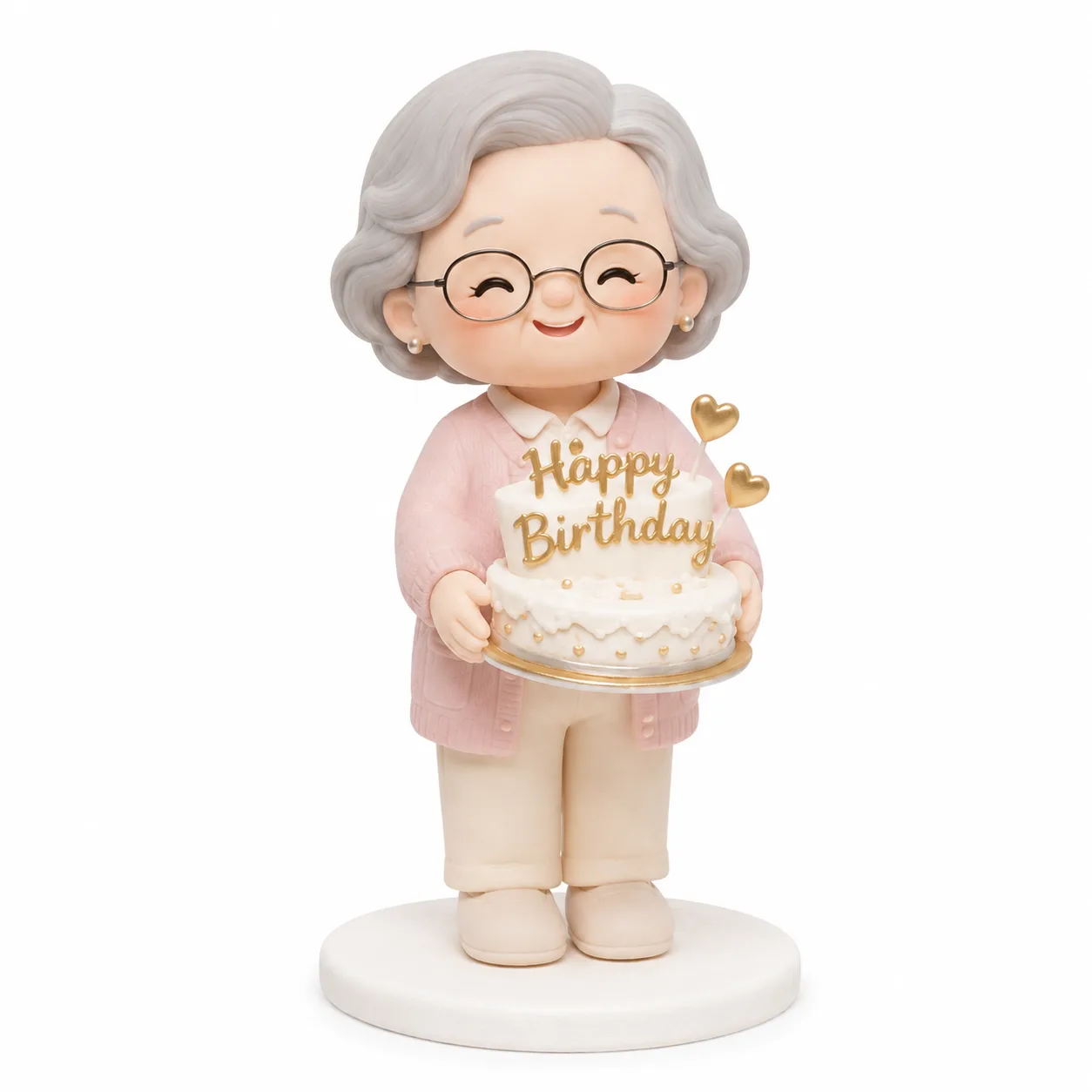 Golden Hearts Grandma Cake Topper