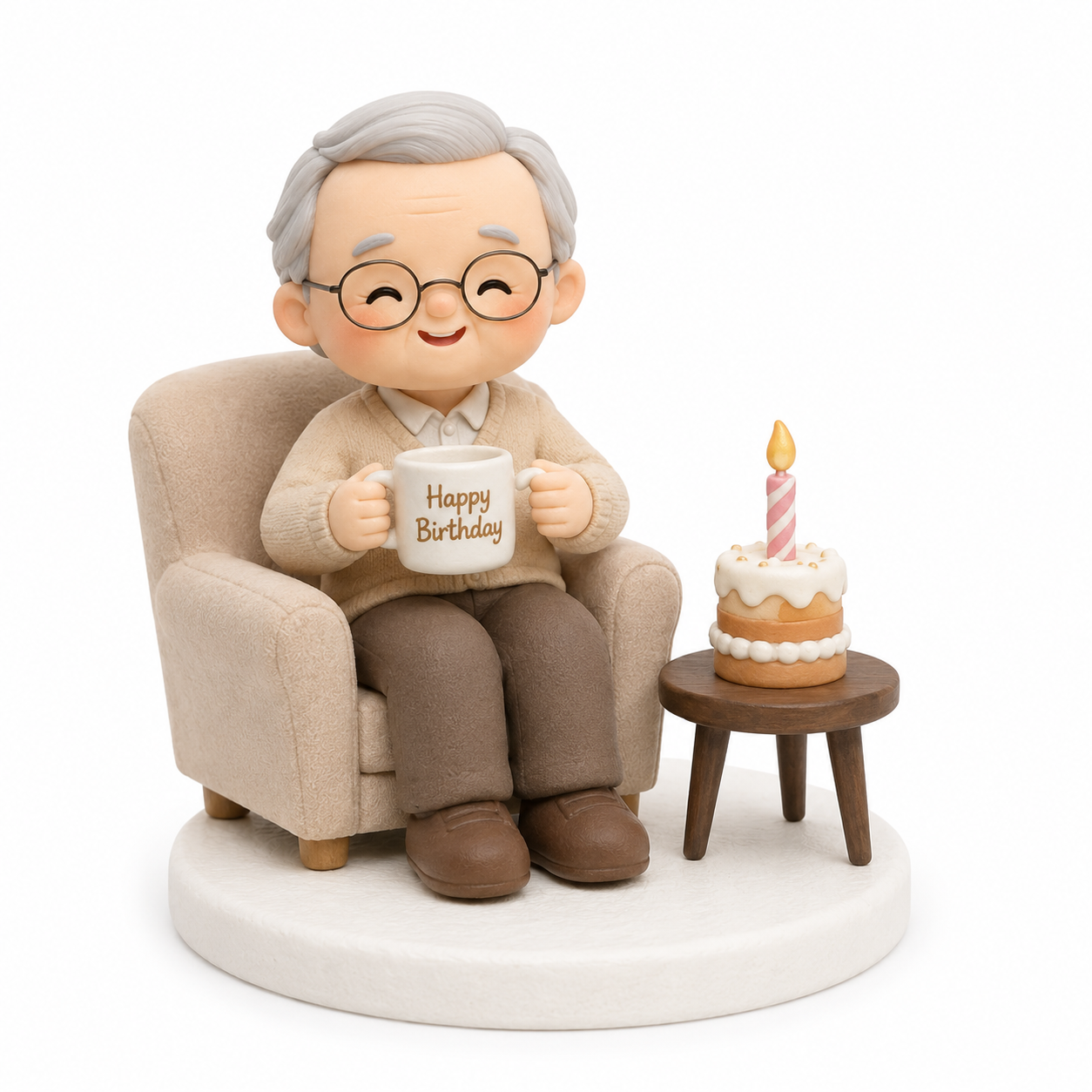 Cozy Grandpa Birthday Mug Topper