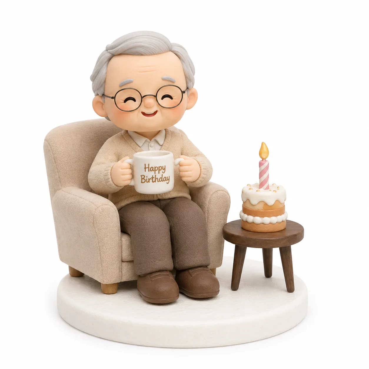 Cozy Grandpa Birthday Mug Topper