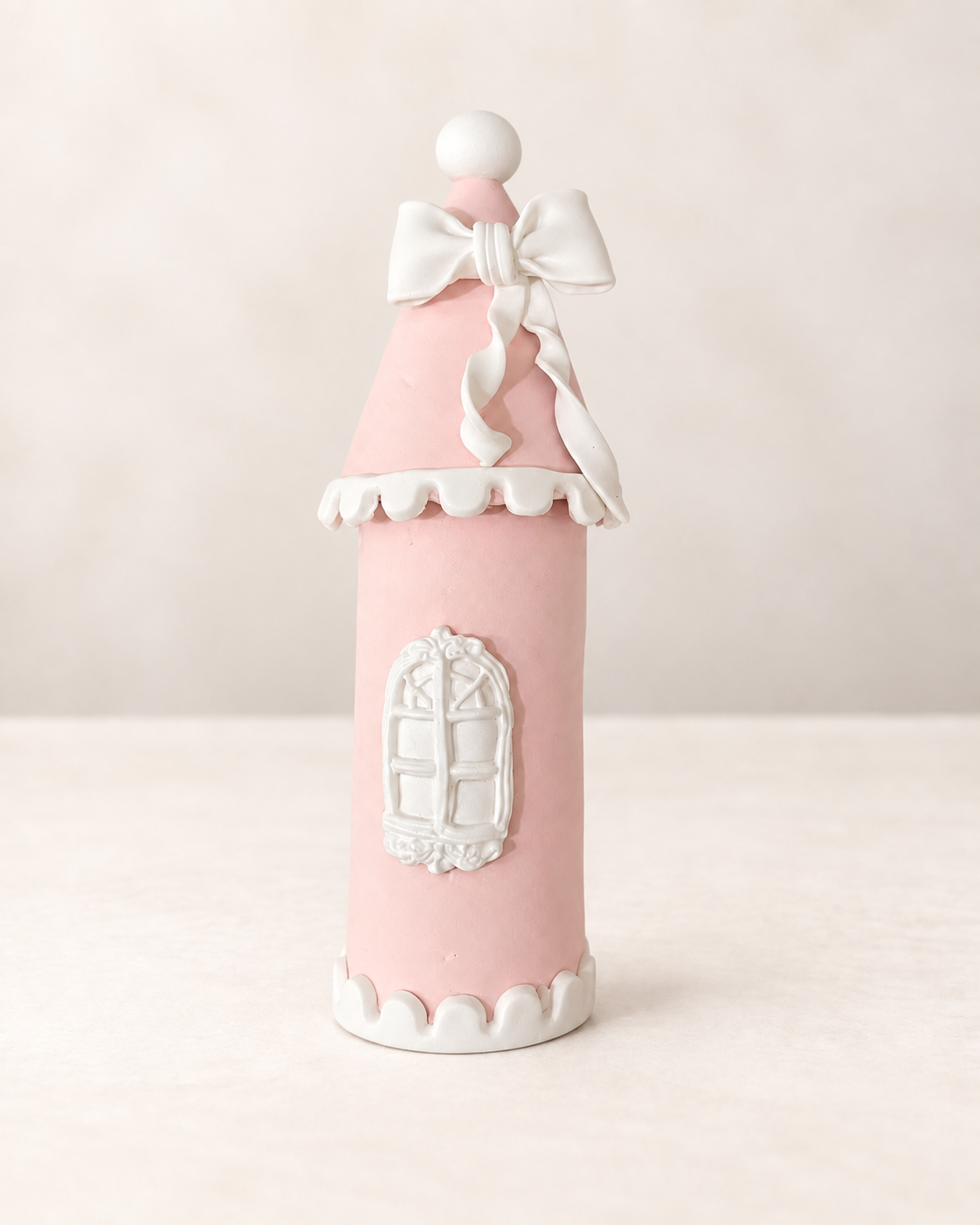 Castle Tower Figurine Handmade Clay Cake Topper