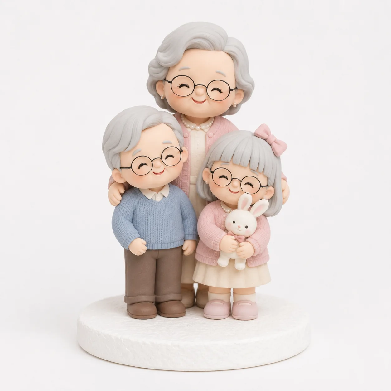 Grandparents & Bunny Girl Topper