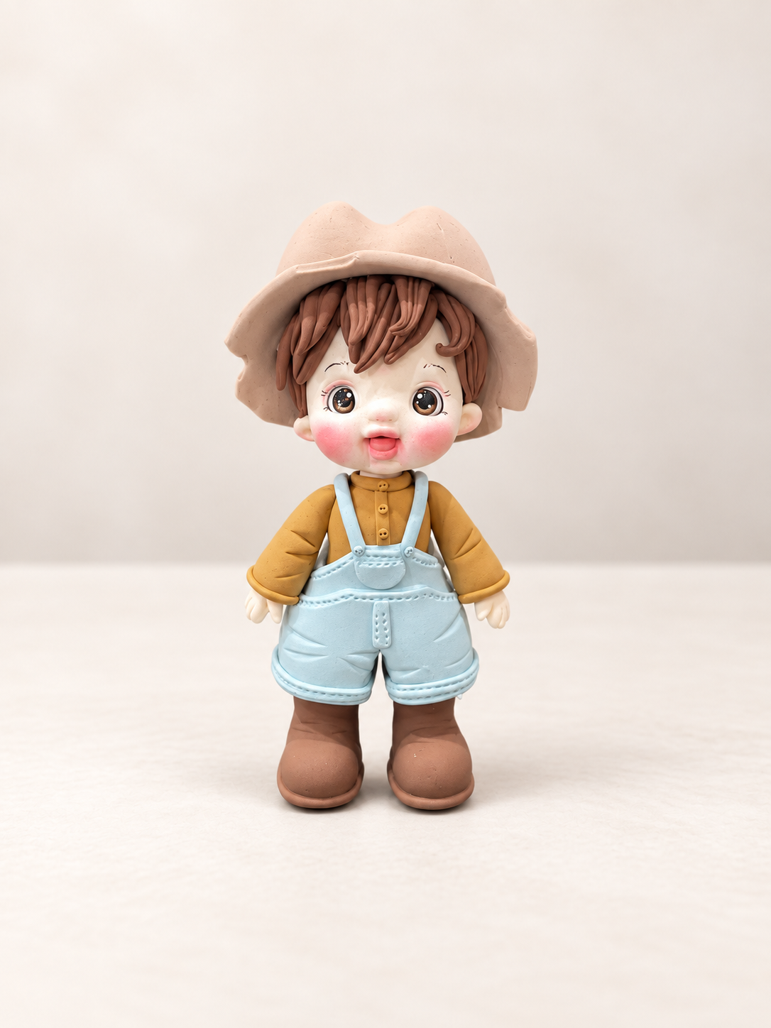 Farmer Boy Figurine Handmade Clay Cake Topper