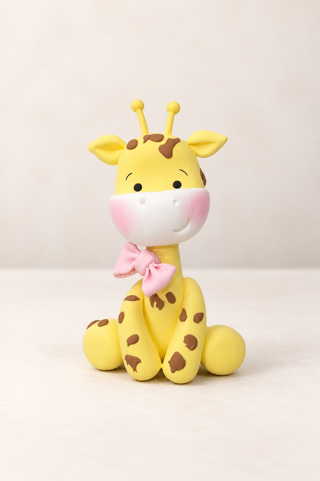 Giraffe Figurine Handmade Clay Cake Topper