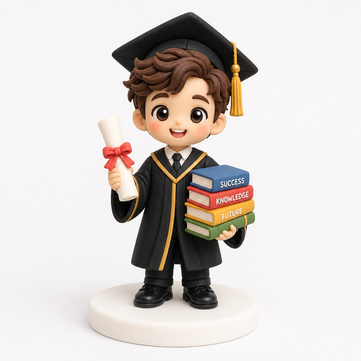 Book Stack Scholar Boy Topper