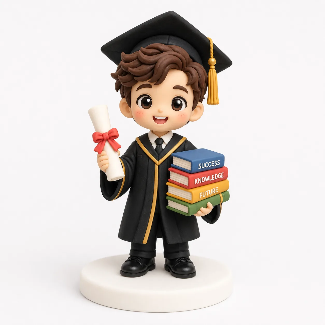 Book Stack Scholar Boy Topper
