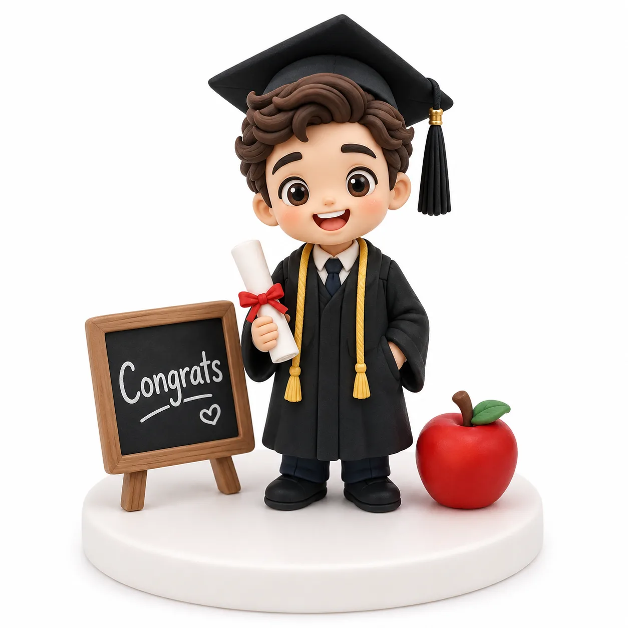 Congrats Chalkboard Boy Topper