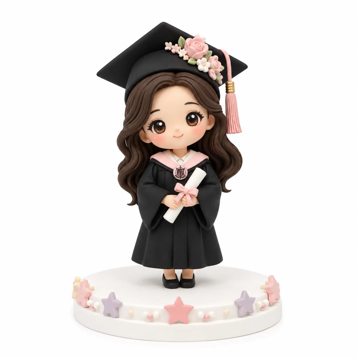 Floral Cap Graduate Girl Topper