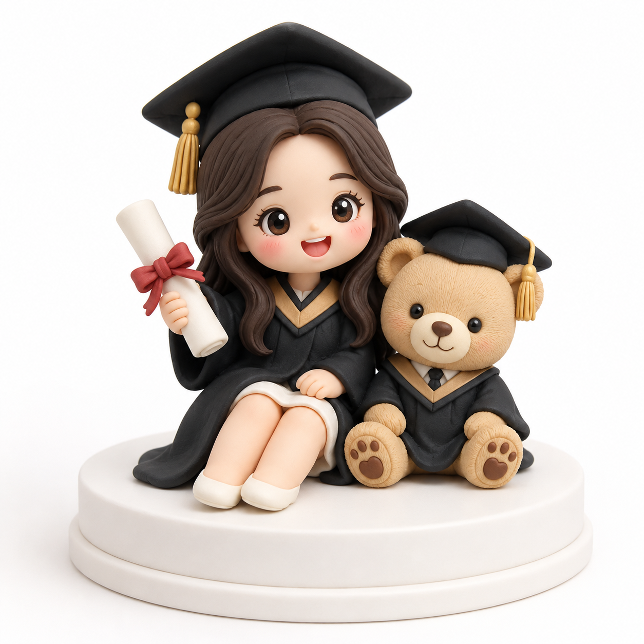 Graduate Girl & Teddy Bear Duo