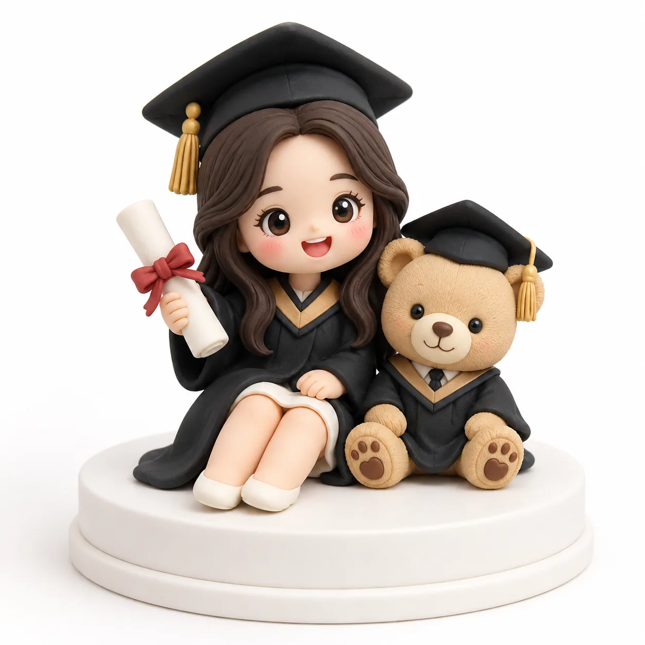 Graduate Girl & Teddy Bear Duo