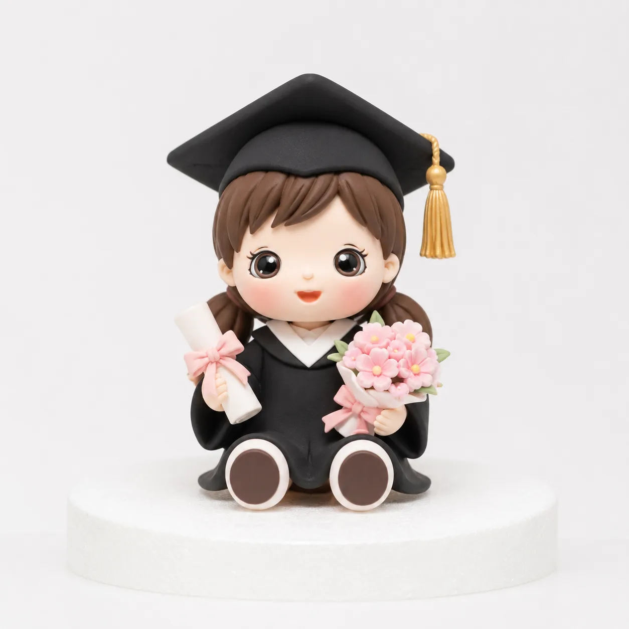 Pigtail Bouquet Graduate Girl Topper