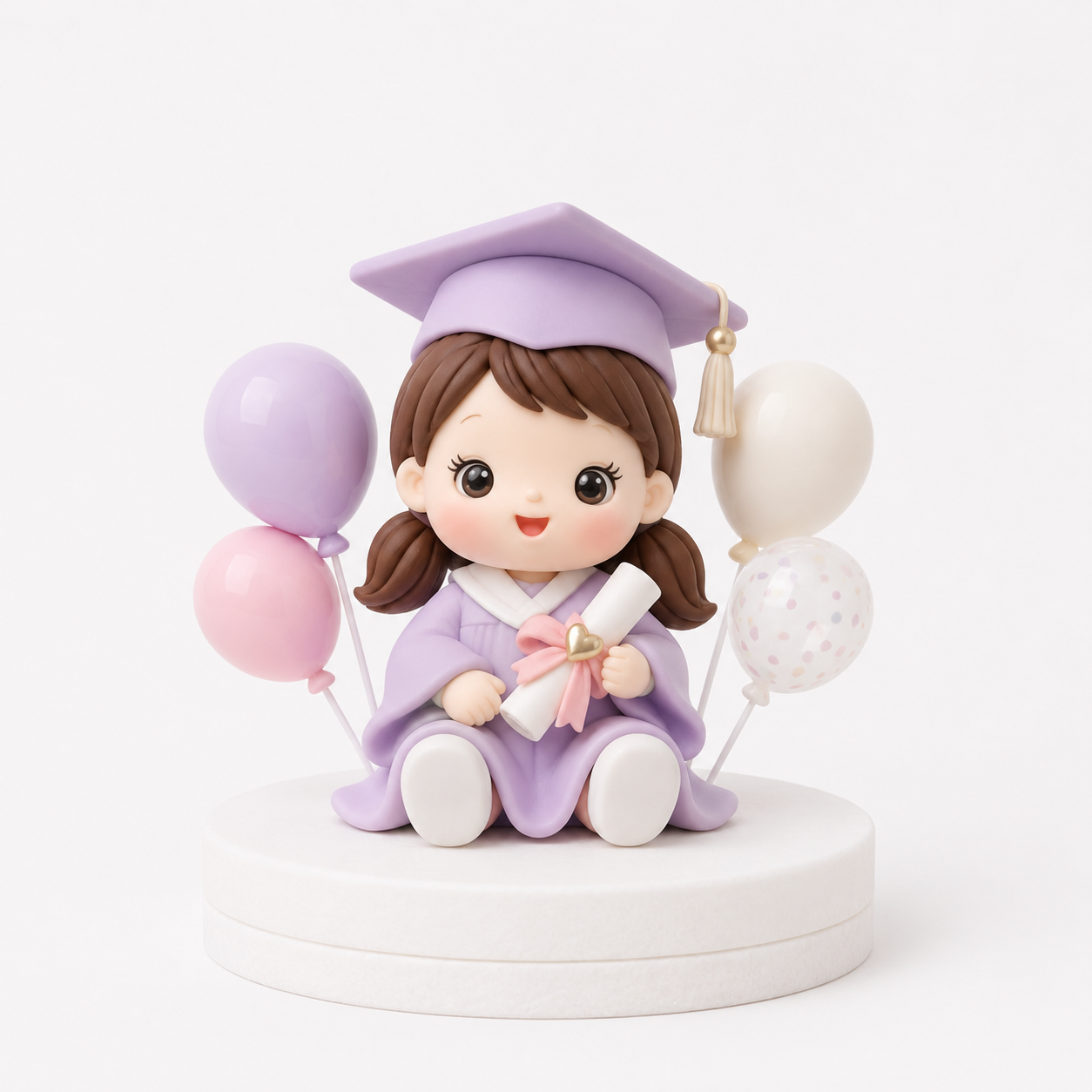 Purple Cap Balloon Baby Graduate Topper