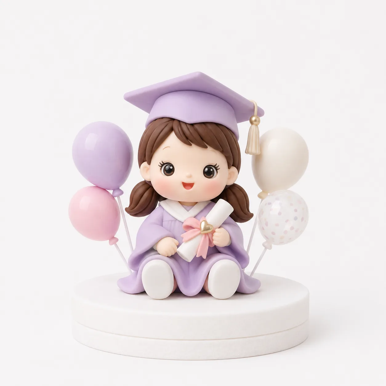Purple Cap Balloon Baby Graduate Topper