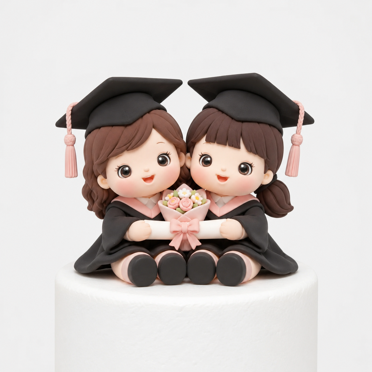 Twin Graduates Bouquet Topper