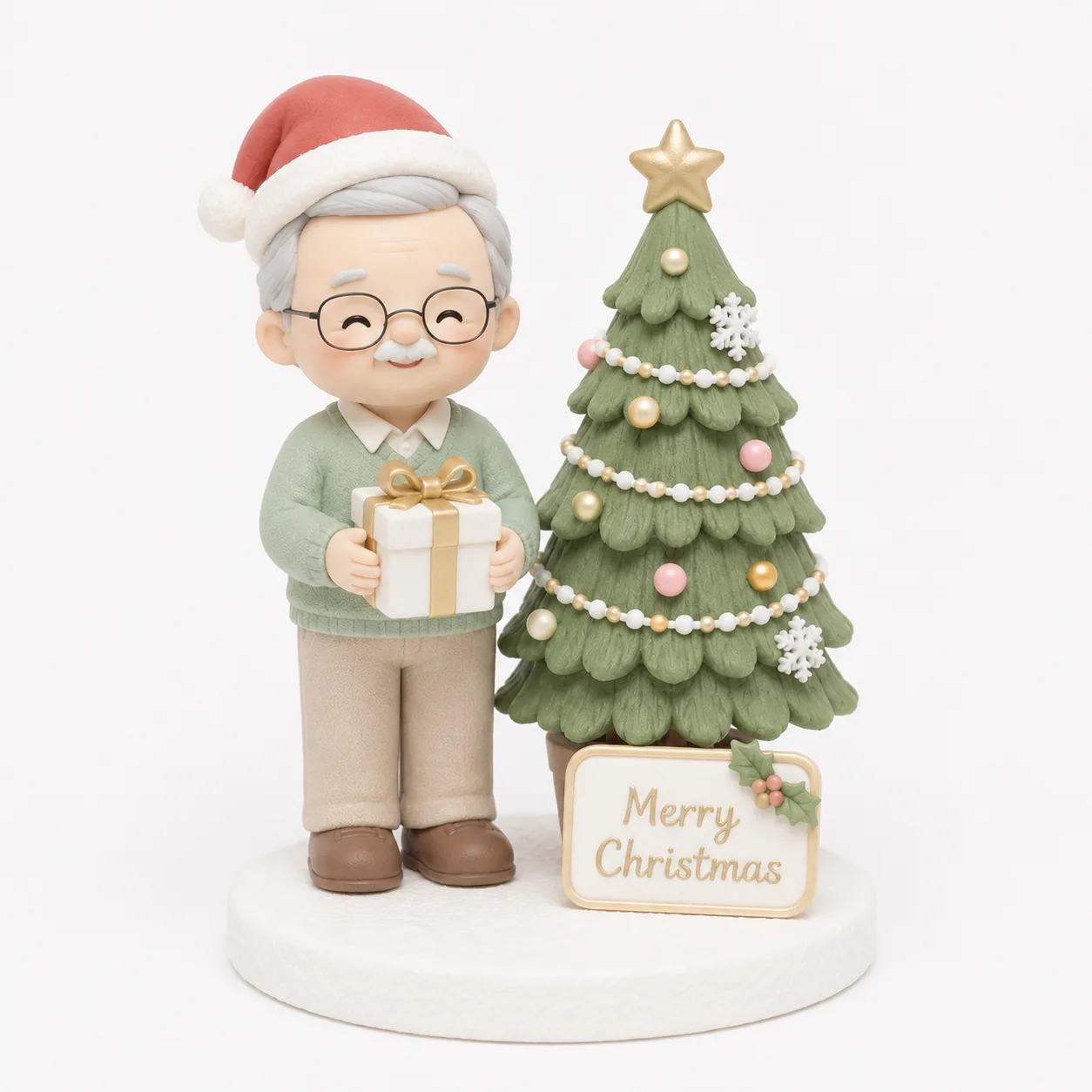 Santa Hat Grandpa Christmas Topper