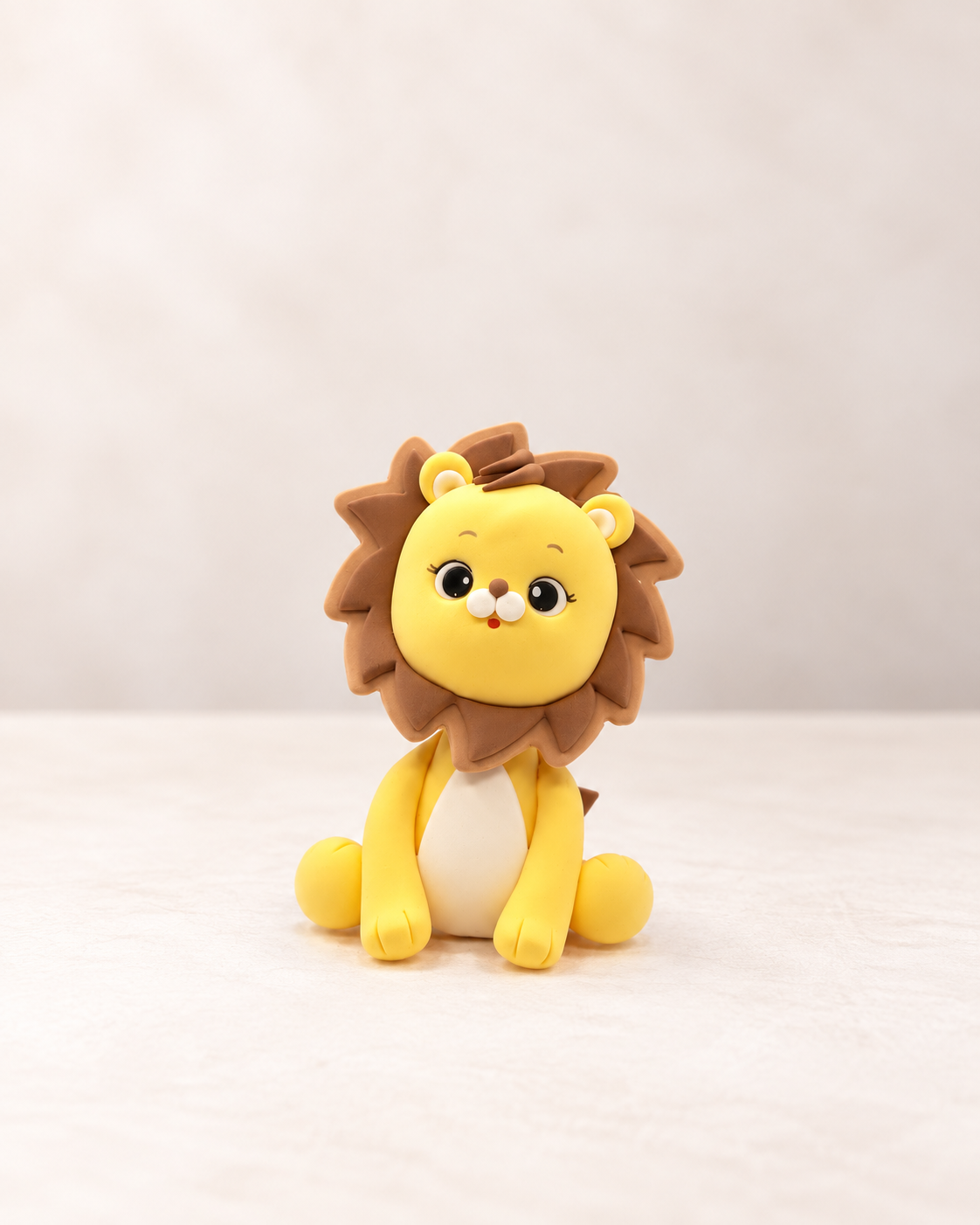 Lion Figurine Handmade Clay Cake Topper 