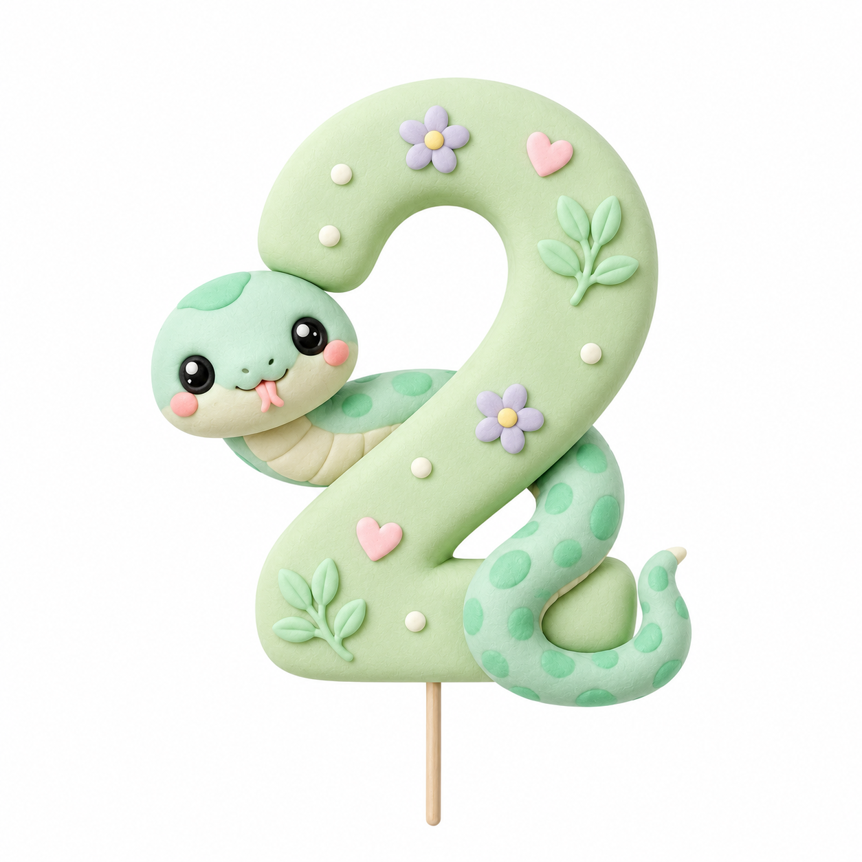 Cute Snake Number 2 Topper