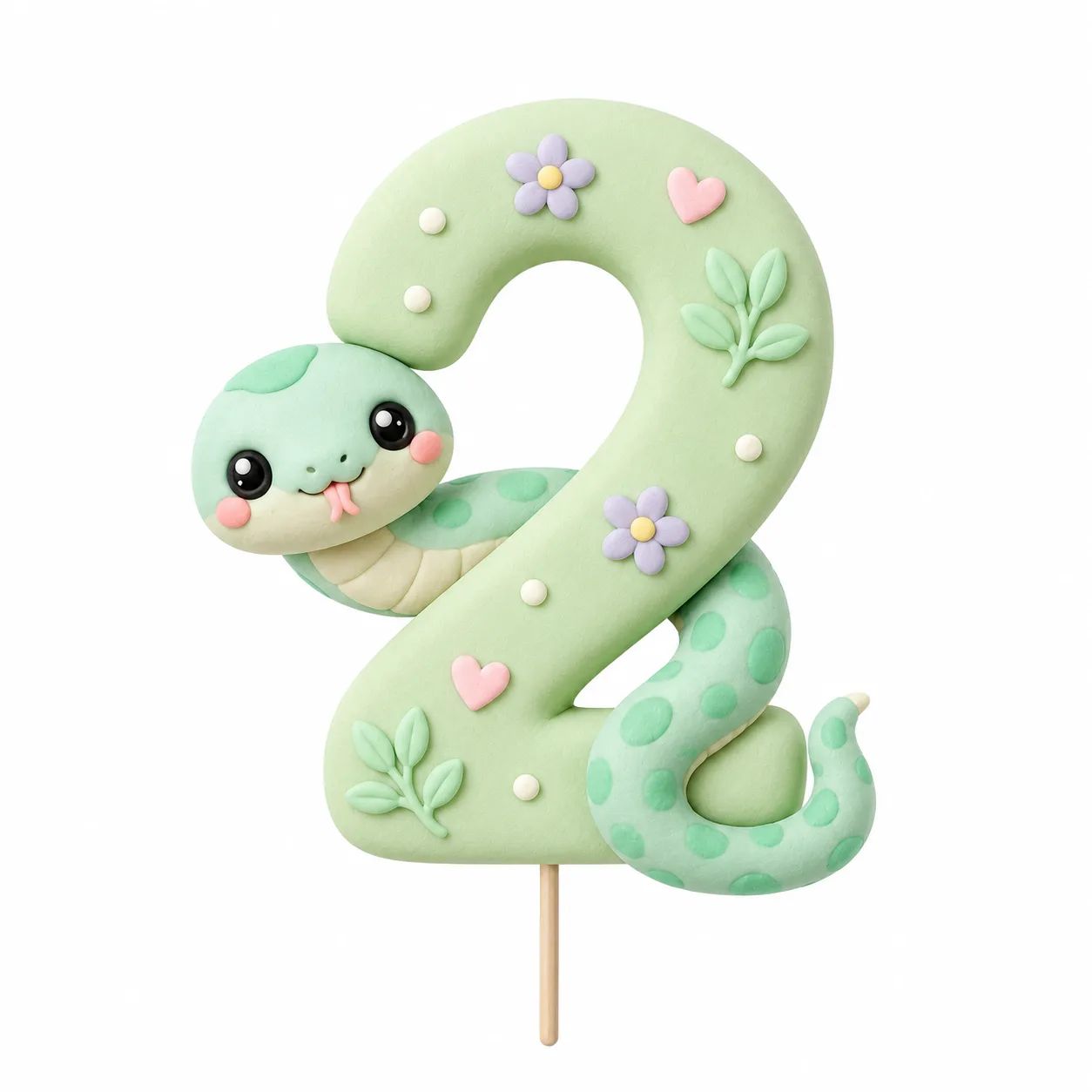 Cute Snake Number 2 Topper