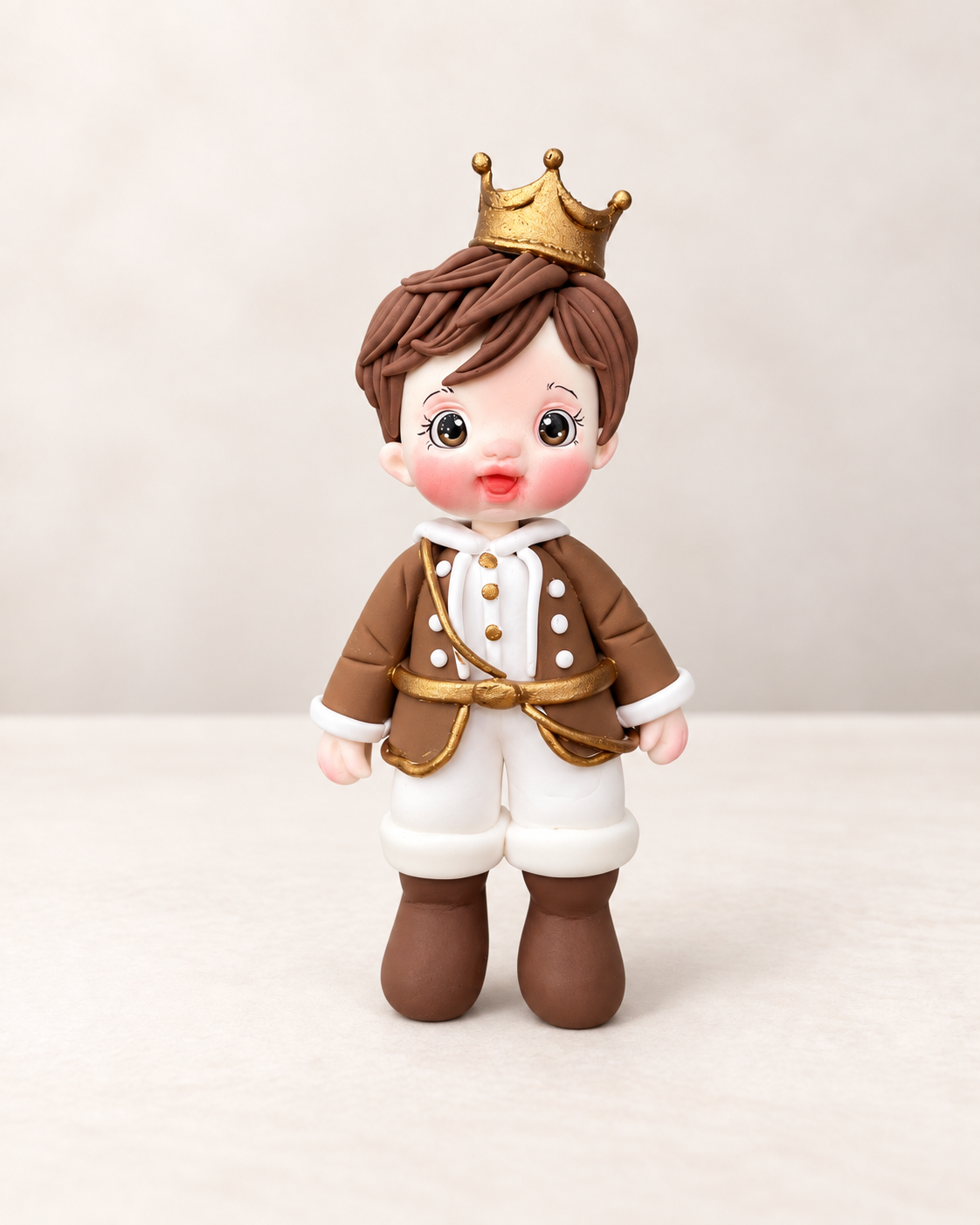 Prince Boy Figurine Handmade Clay Cake Topper 