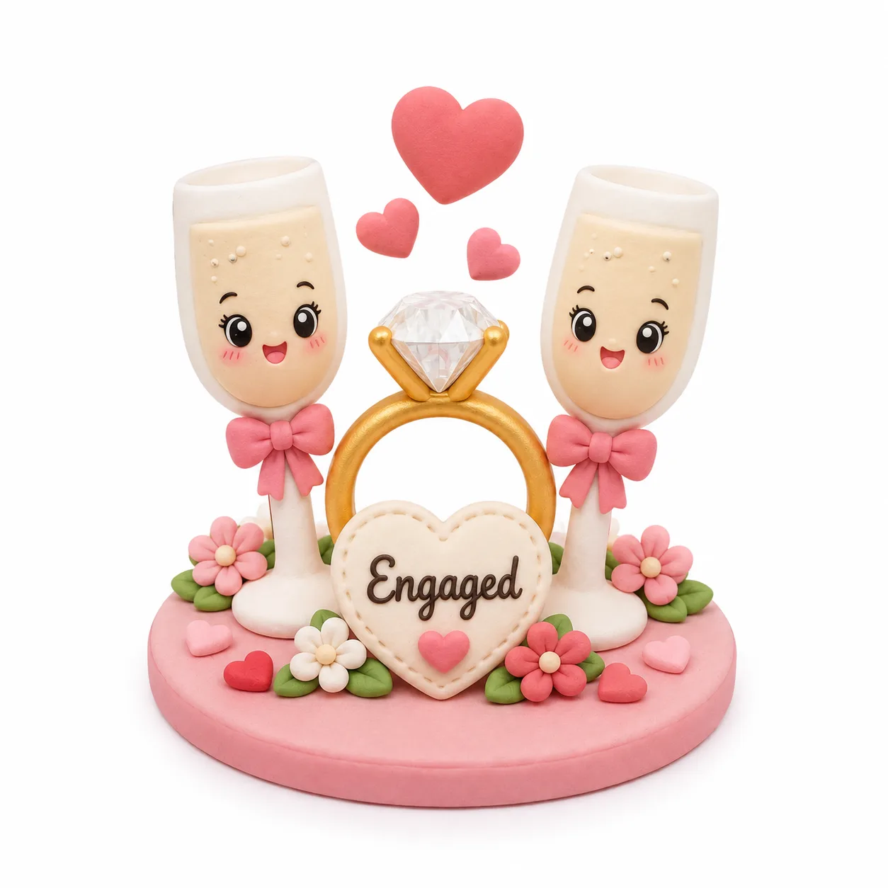 Engaged Champagne Toast Topper