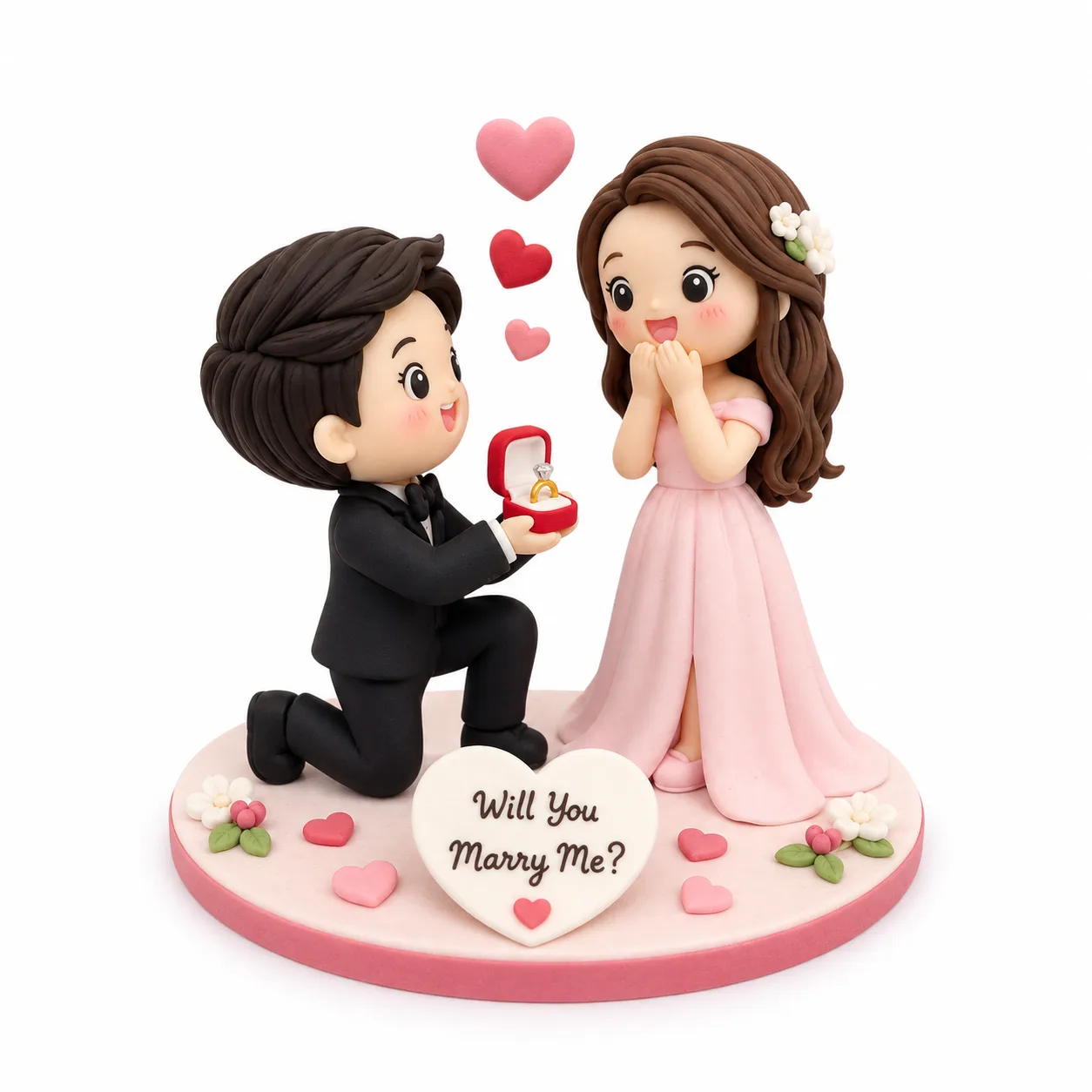 Classic Kneeling Proposal Topper