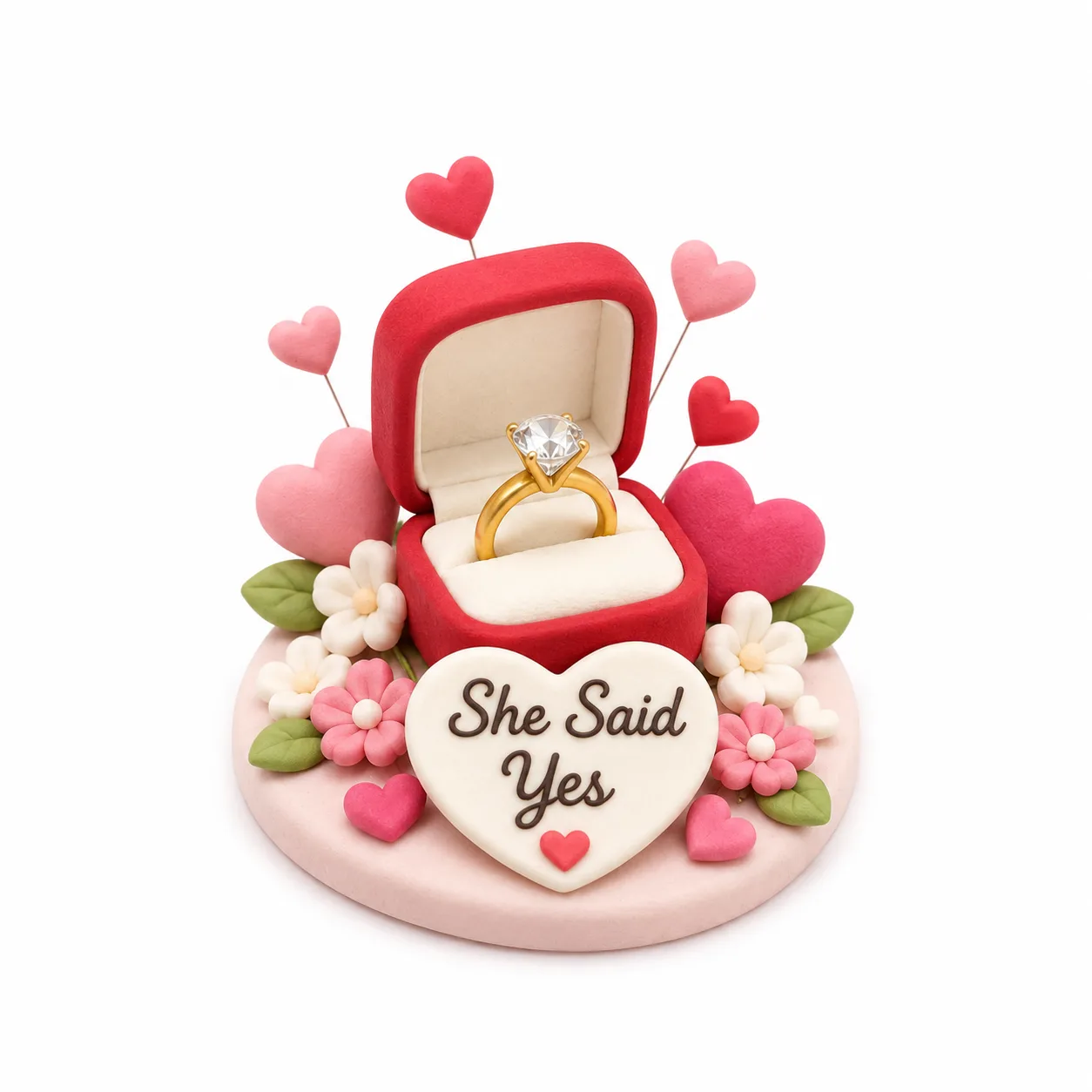 She Said Yes Ring Box Topper