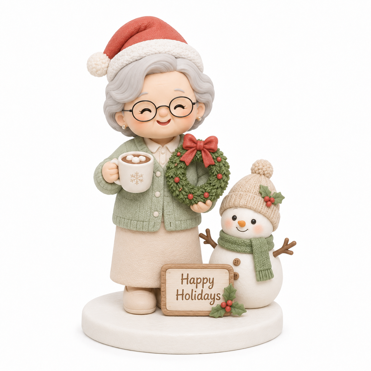 Grandma's Cocoa & Wreath Topper