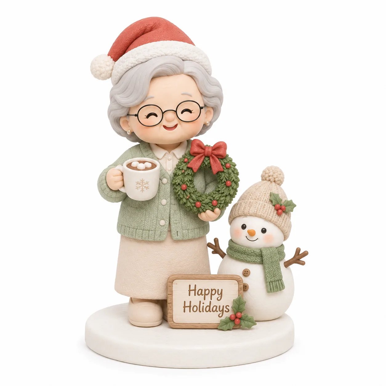 Grandma's Cocoa & Wreath Topper