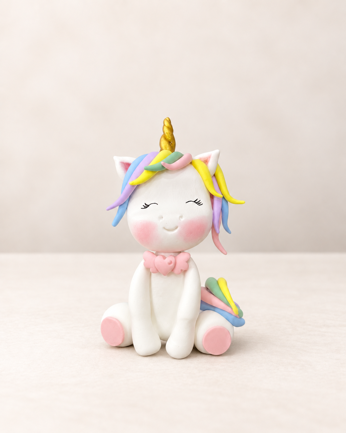 Unicorn Figurine Handmade Clay Cake Topper