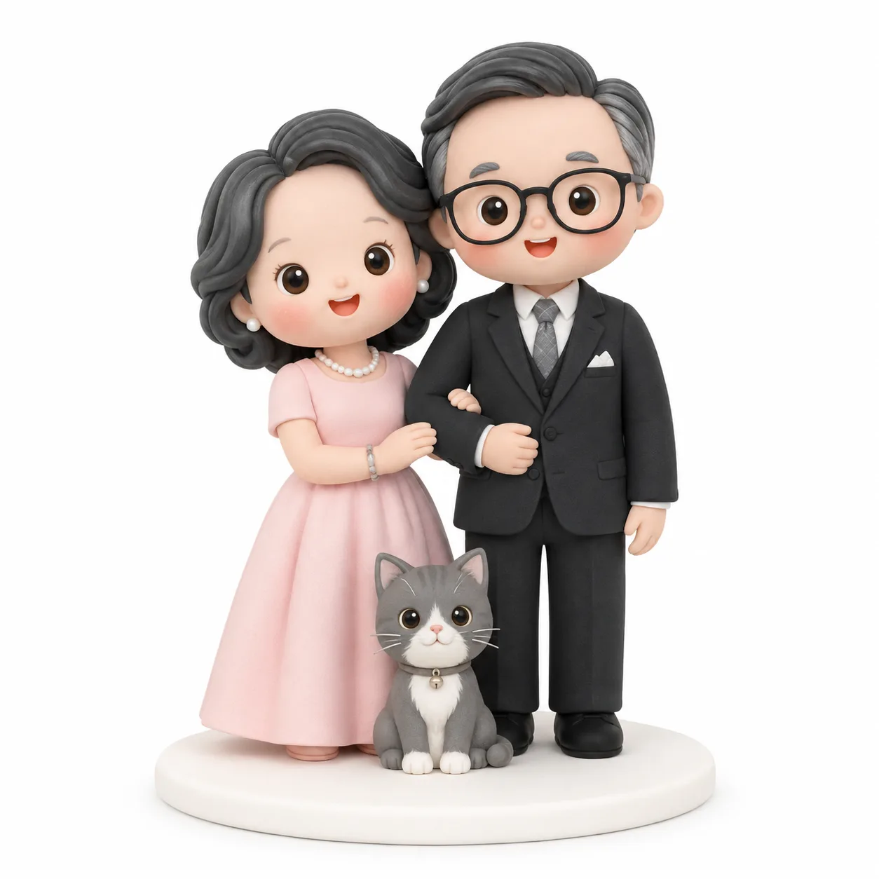 Wedding Parents & Pet Cat Topper