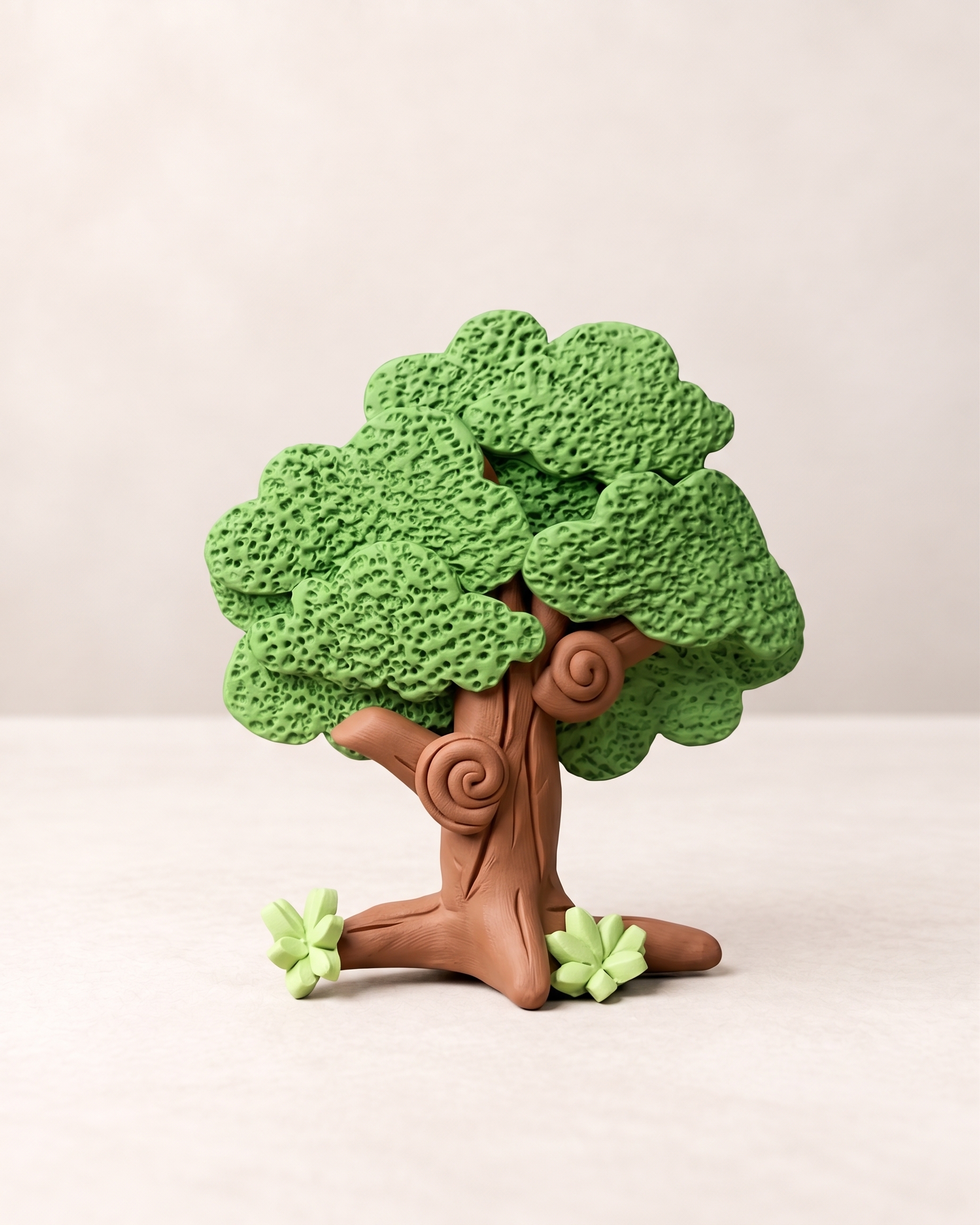 Woodland Tree Figurine Handmade Clay Cake Topper